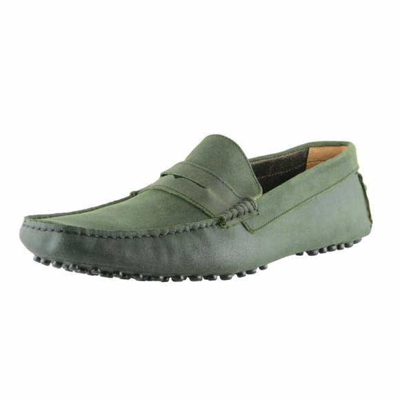 Bruno Magli Men's Green Suede Driving Moccasins - Picture 1 of 8